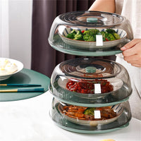 Multilayer Stackable Dust Proof Plate Food Cover Round Dish Cover Clear Plastic Insulation Food Cover(10 Pack)