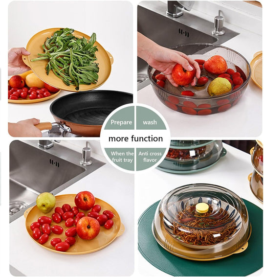 Multilayer Stackable Dust Proof Plate Food Cover Round Dish Cover Clear Plastic Insulation Food Cover