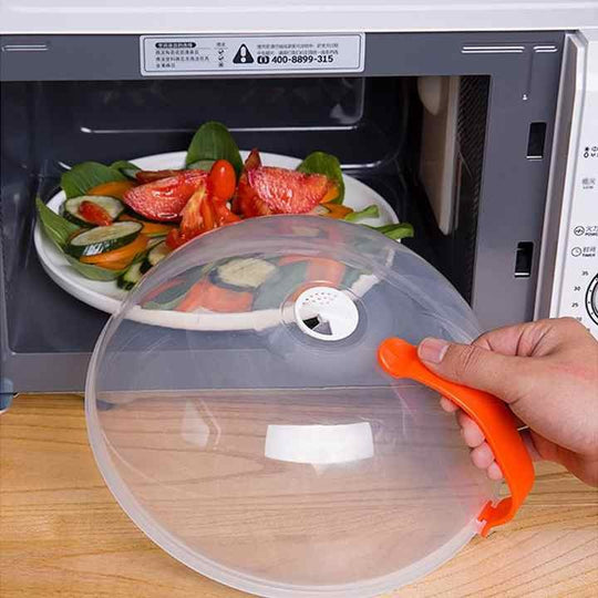 High Temperature Resistance Food Plate Cover Clear Microwave Splatter Cooker Lid with Steam Vent Microwave