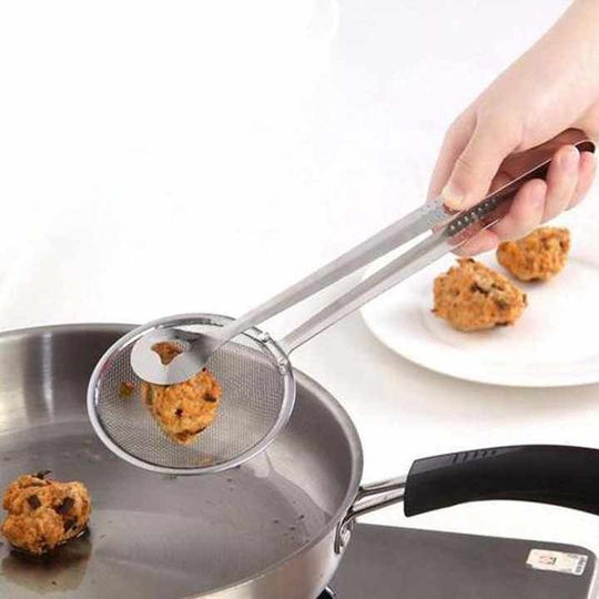 Multi Functional 2 in 1 Deep Fry Tool Filter Spoon Strainer with Clip