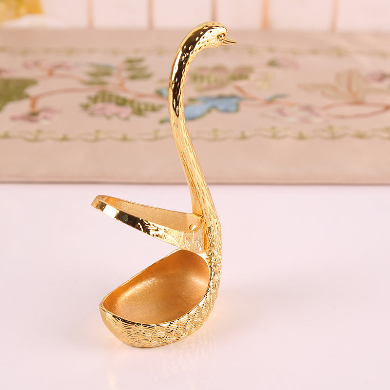 Elegant Gift Cute Spoon Rest Swan Expresso Spoons Gifts For Coffee Lovers Gold Spoon