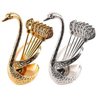 Elegant Gift Cute Spoon Rest Swan Expresso Spoons Gifts For Coffee Lovers Gold Spoon(Bulk 3 Sets)