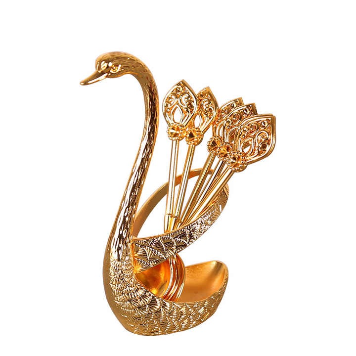 Elegant Gift Cute Spoon Rest Swan Expresso Spoons Gifts For Coffee Lovers Gold Spoon