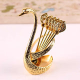 Elegant Gift Cute Spoon Rest Swan Expresso Spoons Gifts For Coffee Lovers Gold Spoon(10 Pack)