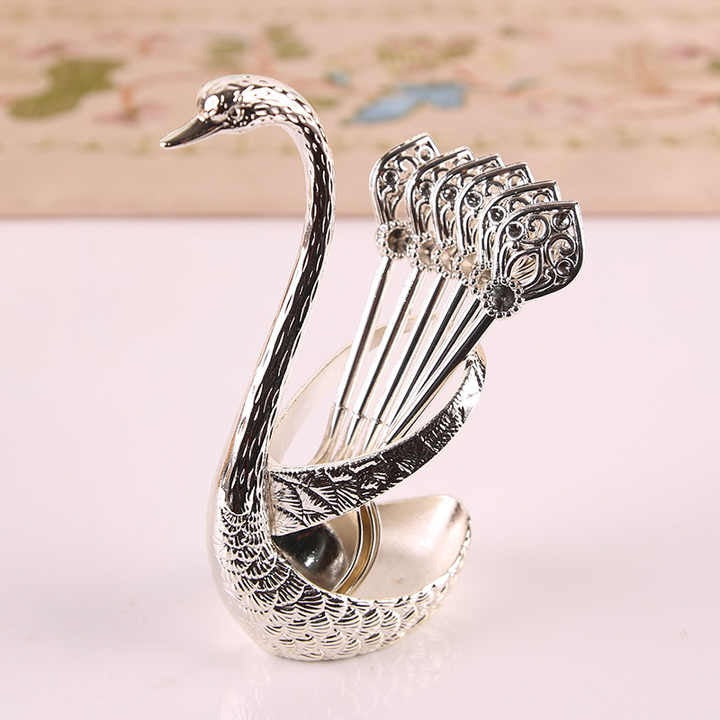 Elegant Gift Cute Spoon Rest Swan Expresso Spoons Gifts For Coffee Lovers Gold Spoon