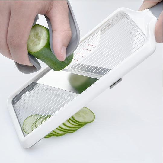 Multi Handheld Mandoline Slicer Adjustable Stainless Steel Blade Comfort Grip