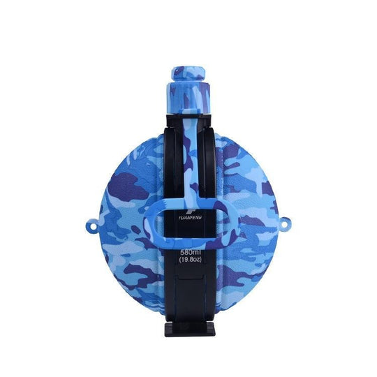 Camouflage Portable Silicone Compass Collapsible Survival BPA Free Water Bottles