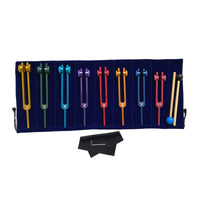 Chakra Tuning Fork Set for Healing, 7 Chakra and 1 Soul Purpose Weighted Colorful Solfeggio Tuning Forks, Aluminum Alloy With Rubber Mallet, Wrench, Cleaning Cloth And Exquisite Aluminum Box.(Bulk 3 Sets)