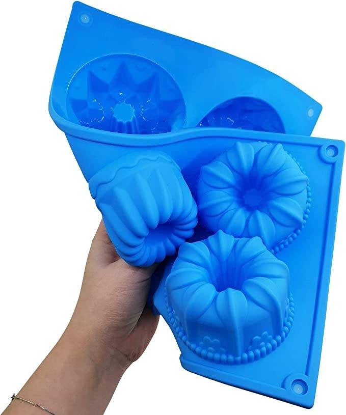 Double Deck Snack Box Flower Shaped & Silicone Bundt Cake Molds Combo Pack(10 Pack)