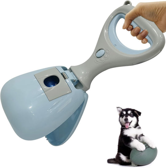 Anti-Loss Reflective Airtag Cat Collar & Portable Long Handle Dog Pooper Scooper Combo Pack