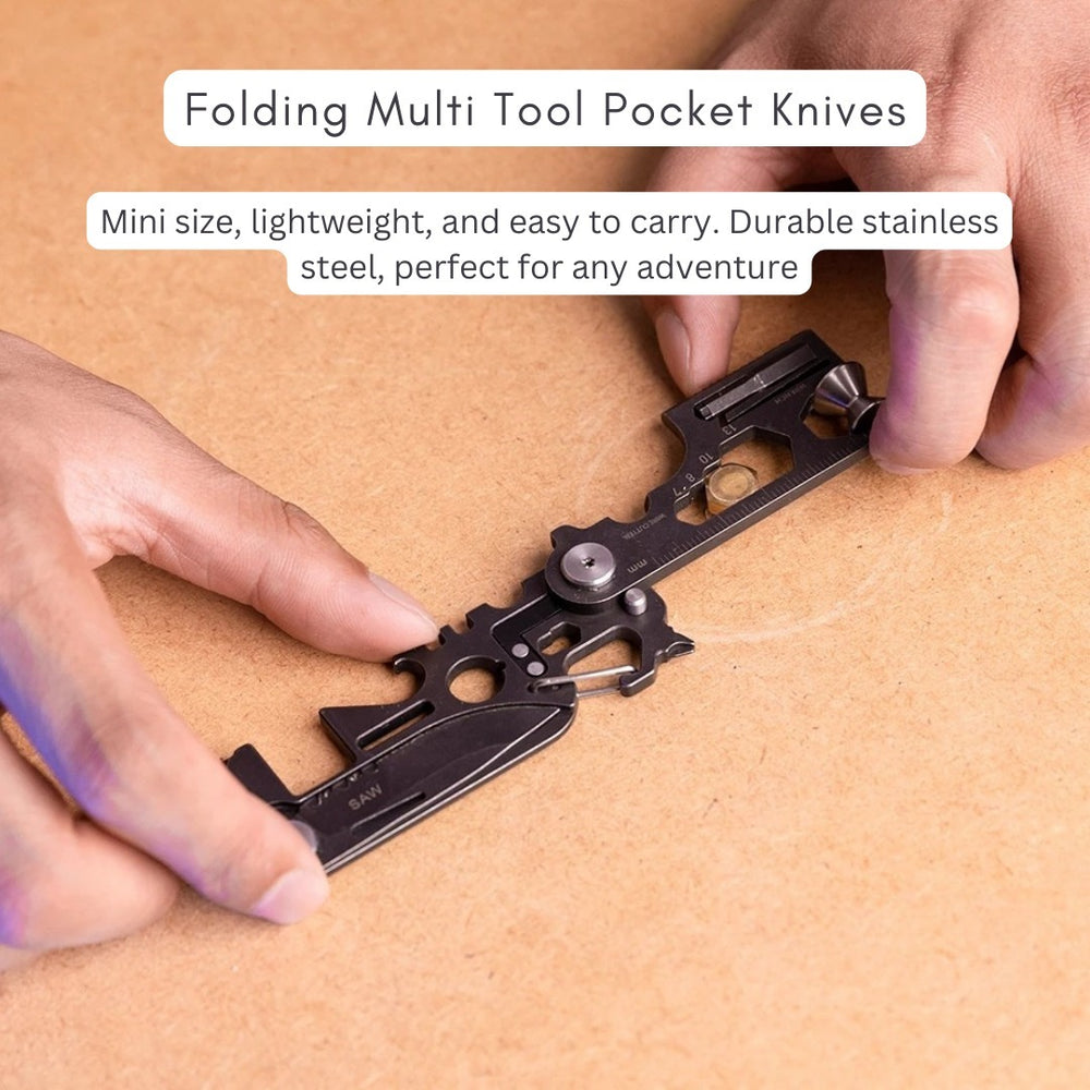 Compact Multi Tool Pocket Knives for Camping & Pocket Tools With Screwdriver Combo Pack