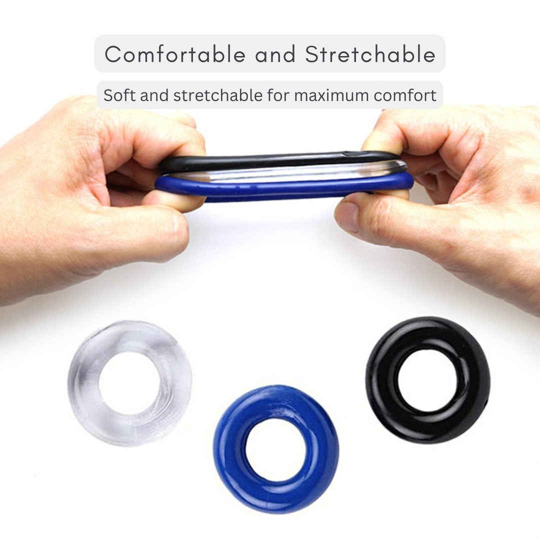 Dual Pleasure Cock Ring for Men & Delay Ejaculation-Soft Erection Combo Pack(Bulk 3 Sets)