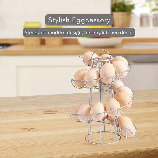 Eggs Dispenser Stand, Storage Rack &  Steel Air Fryer Accessories Combo Pack