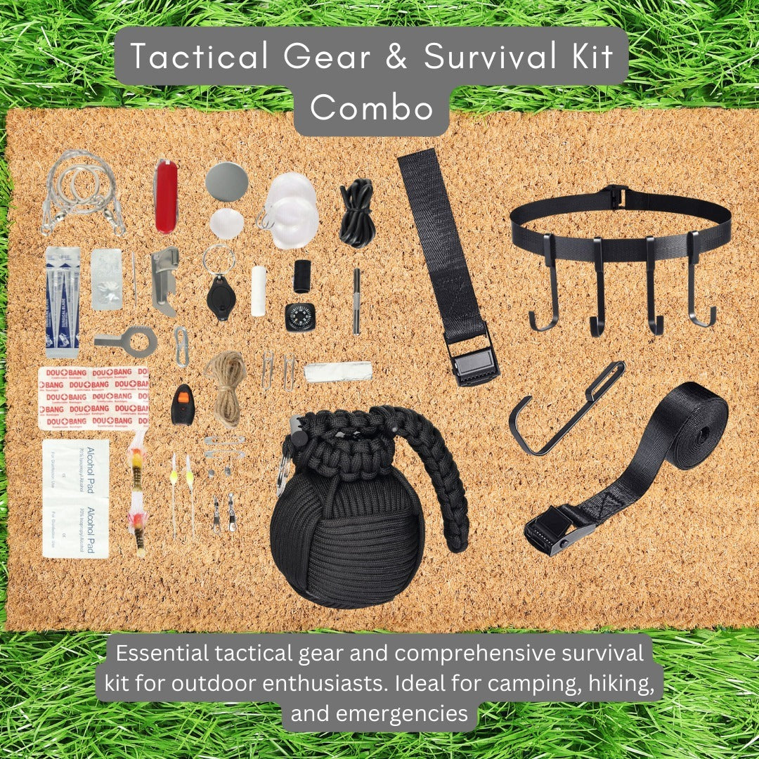 Strap Gear Equipment Tree Hanger & emergency gear tools pocket survival kit Combo Pack