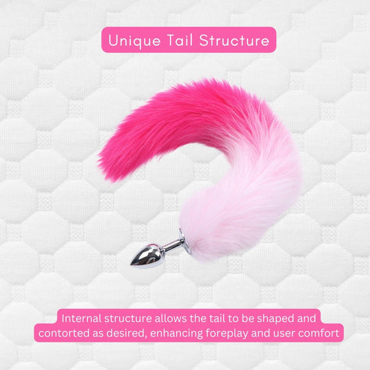 Super Long Fox Tail Anal Plug & Wand Vibrator Women Sex Toy Combo Pack