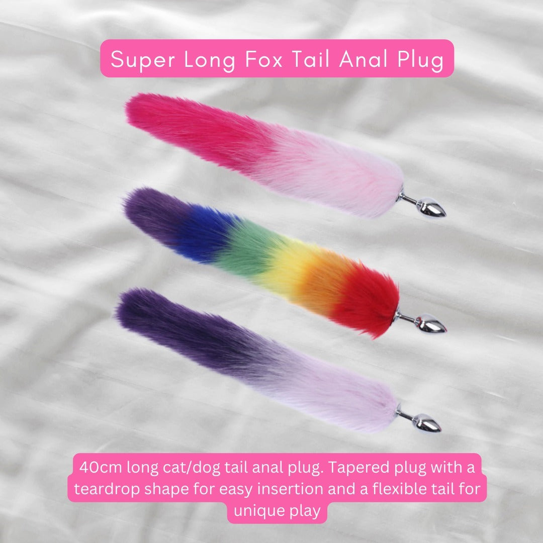 Super Long Fox Tail Anal Plug & Wand Vibrator Women Sex Toy Combo Pack(10 Pack)