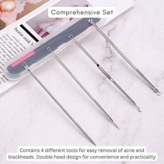 12 Piece Makeup Brush Set With Case & 4 pcs Acne Blackhead Removal Needles Pack(10 Pack)