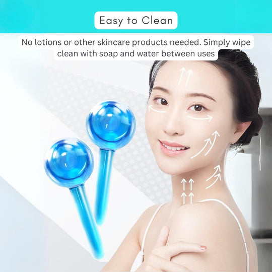 3D Sleeping Eye Mask & Cooling Ice Globes Facial Massager Tool Pack