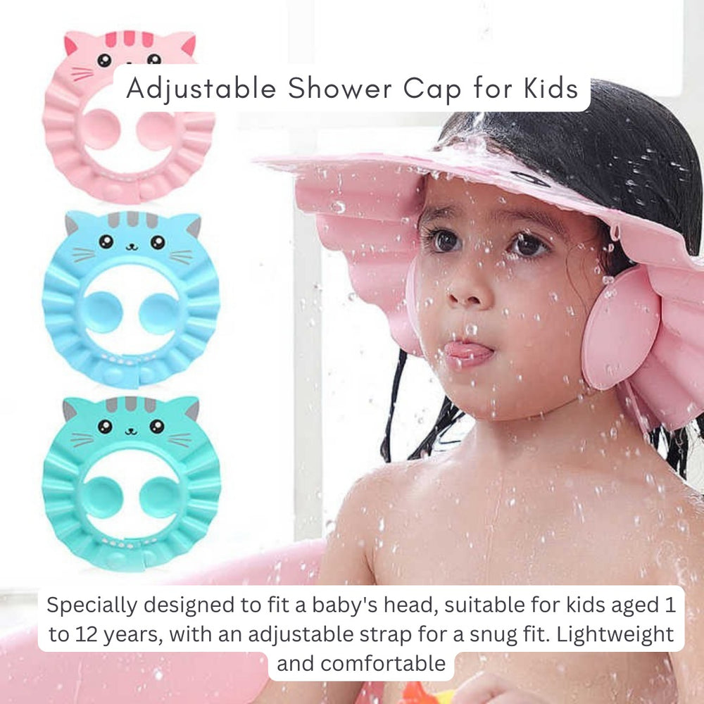 Shower Cap for Kids with Ear Protection & Baby Learning Drinking Cup Pack(Bulk 3 Sets)