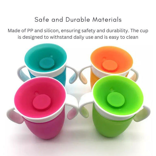 Shower Cap for Kids with Ear Protection & Baby Learning Drinking Cup Pack