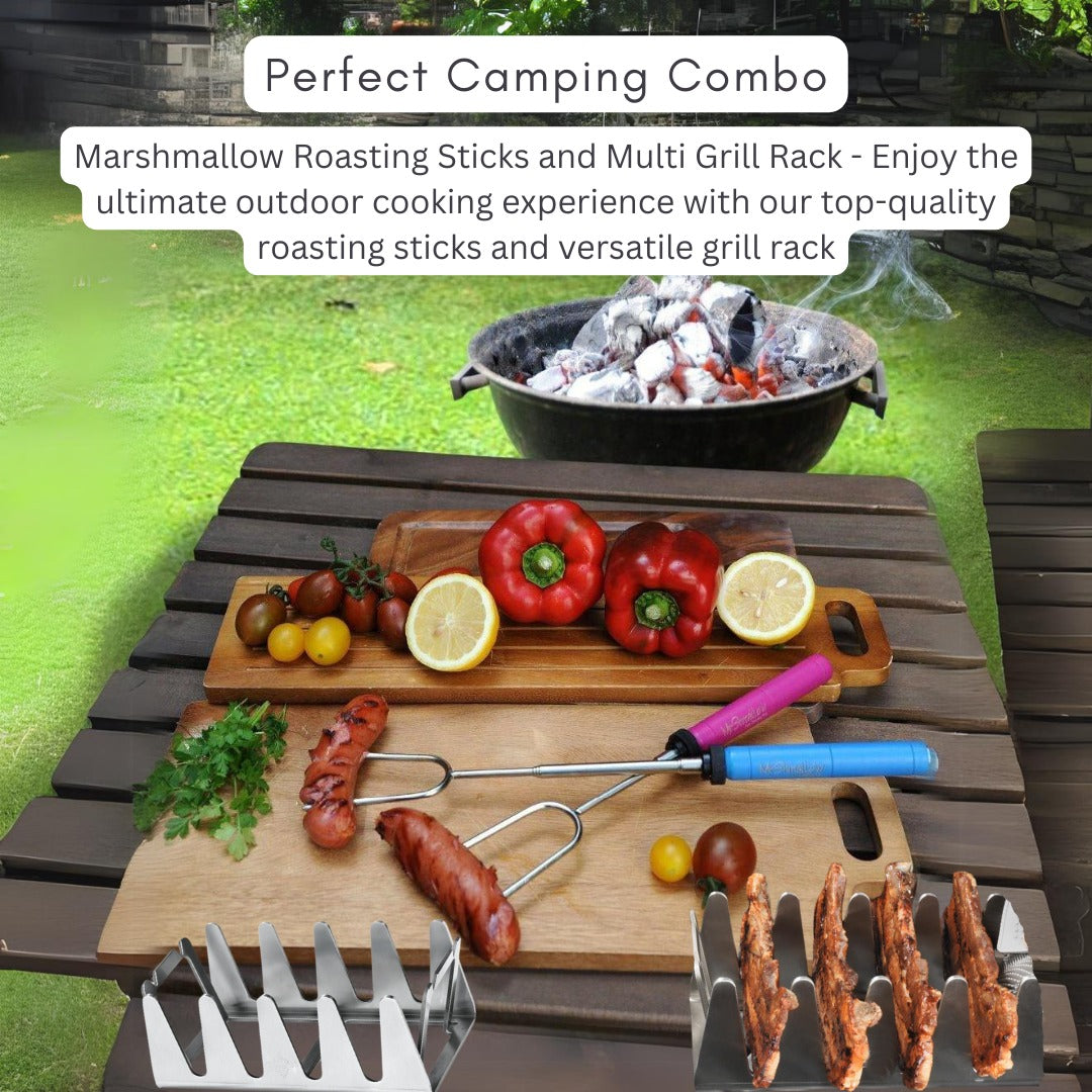 Multi Grill Rack Robust & Marshmallow Roasting Sticks Smores Kit for F ...