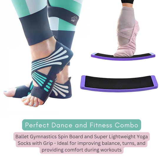 Ballet Gymnastics Figure Skating Board & Yoga Socks Shoes with Grip Pack(Bulk 3 Sets)