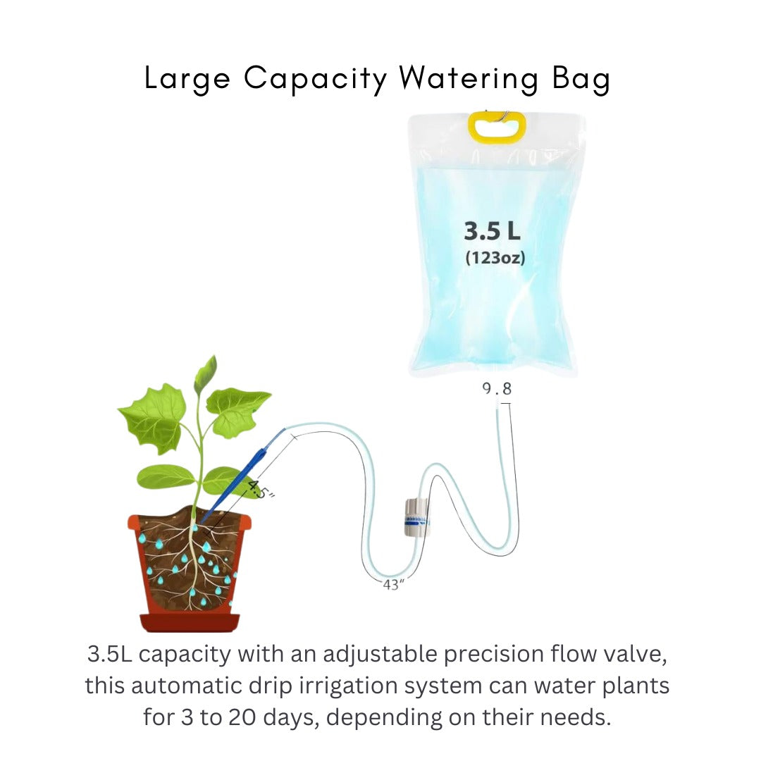 3.5L IV Plant Life Drip Watering Bag & Natural sunlight Drying Rack Pack