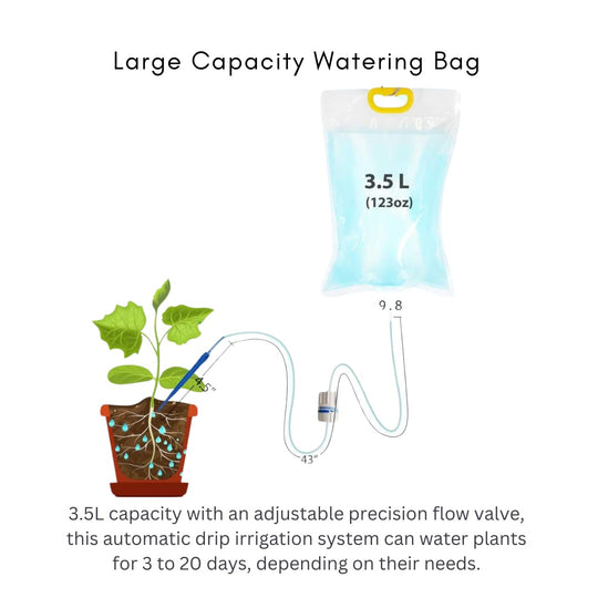 3.5L IV Plant Life Drip Watering Bag & Natural sunlight Drying Rack Pack