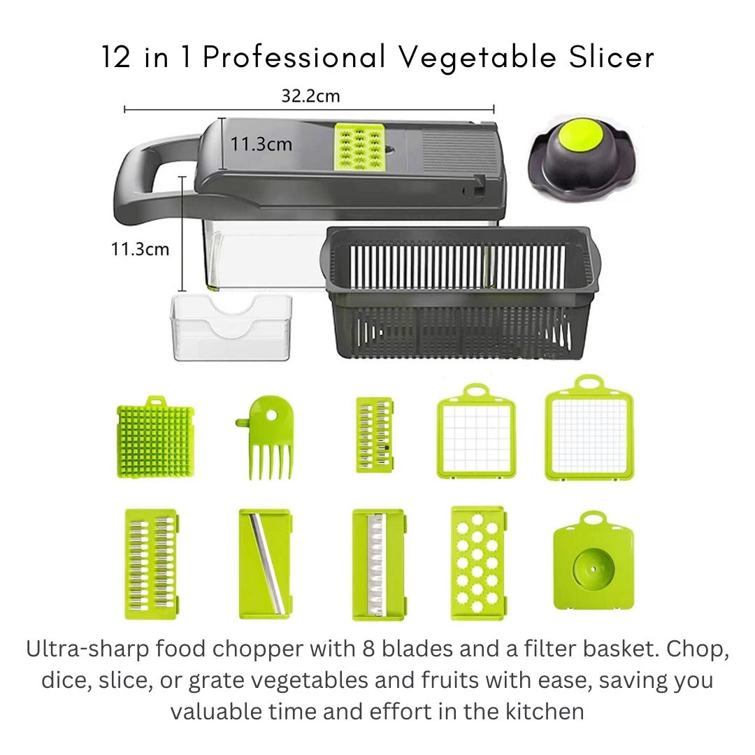 Vegetable Slicer for Kitchen 12 in 1 & Semi-Automatic Eggbeater Pack(Bulk 3 Sets)