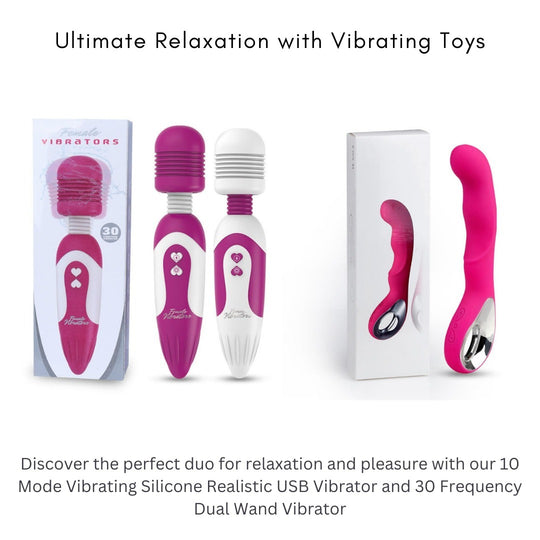 10 Mode Vibrating Silicone Vibrator & Dual Wand Vibrator Pack