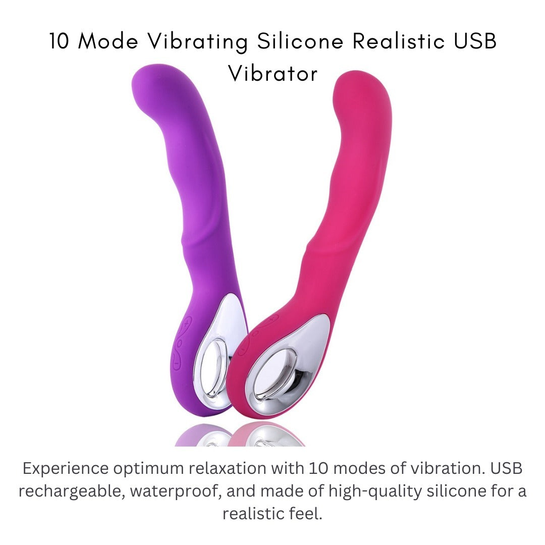 10 Mode Vibrating Silicone Vibrator & Dual Wand Vibrator Pack