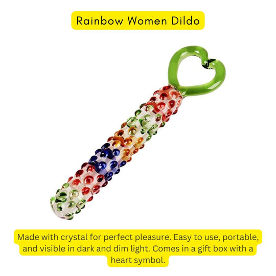 Rainbow women Dildo for fun & Vegetable Crystal Glass Dildo Pack