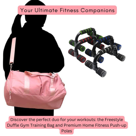 Gym waterproof training bag & Home Fitness Push-up Pole Workout Handle Pack(Bulk 3 Sets)