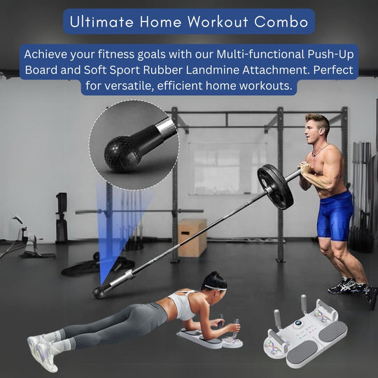 Multi-functional plank support & Rubber Landmine Attachment for Barbell Pack