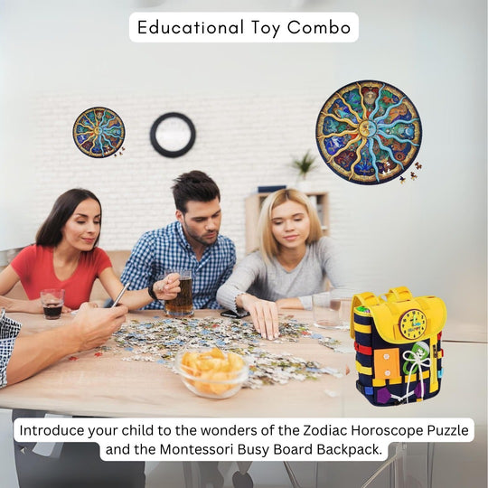 Zodiac Horoscope Puzzle Toys Collection & Toddlers with Buckles and Zippers Pack