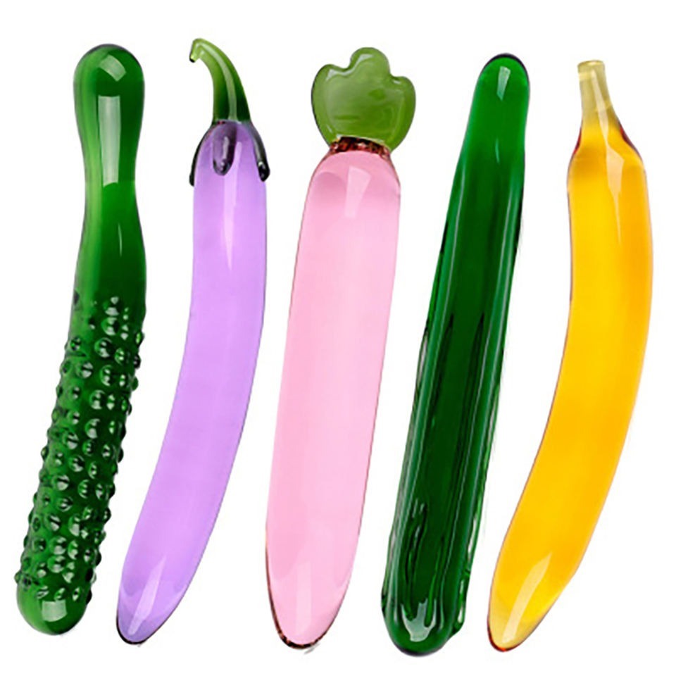 Vegetable Crystal Glass Dildo & ghost head leather bracelet Pack(10 Pack)