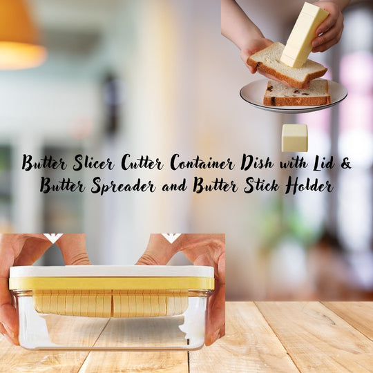 Butter Spreader and Butter Stick Holder & Butter Slicer Cutter Container Dish with Lid Pack