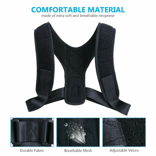 Adjustable Back Support Cushion & Shoulders Back Support Posture Corrector Pack