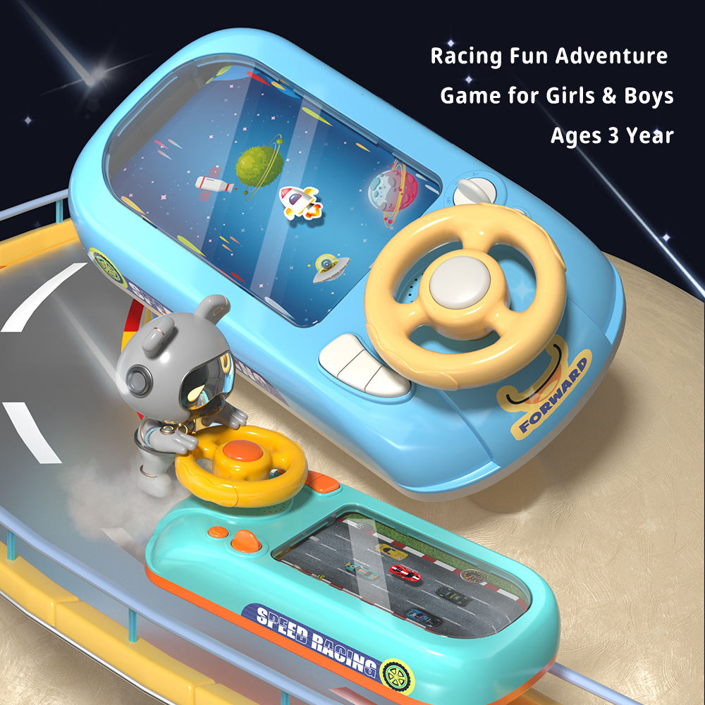 Educational Interactive Simulate Table Car Racing Adventure Game Kids Steering Wheel Toy