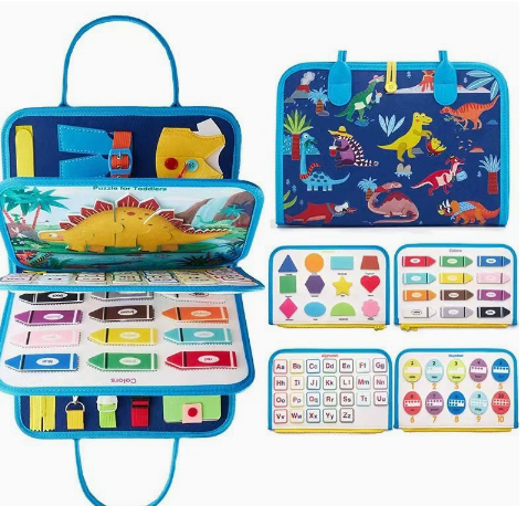 Educational Felt Busy Book Kids Sensory Montessori Travel Toy Felt Study Activity Board Felt Busy Board for Kids (10 Pack)