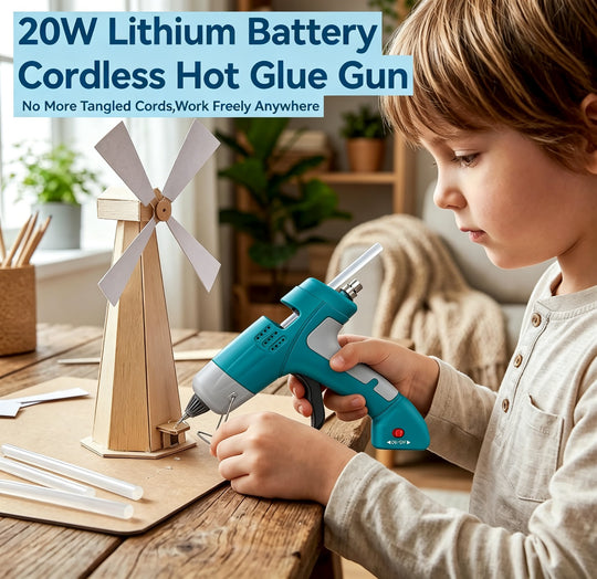 Cordless Hot Glue Gun Kit – Rechargeable 2600mAh Battery, Fast Preheat, Includes 30 Glue Sticks for Crafts, DIY & Repairs