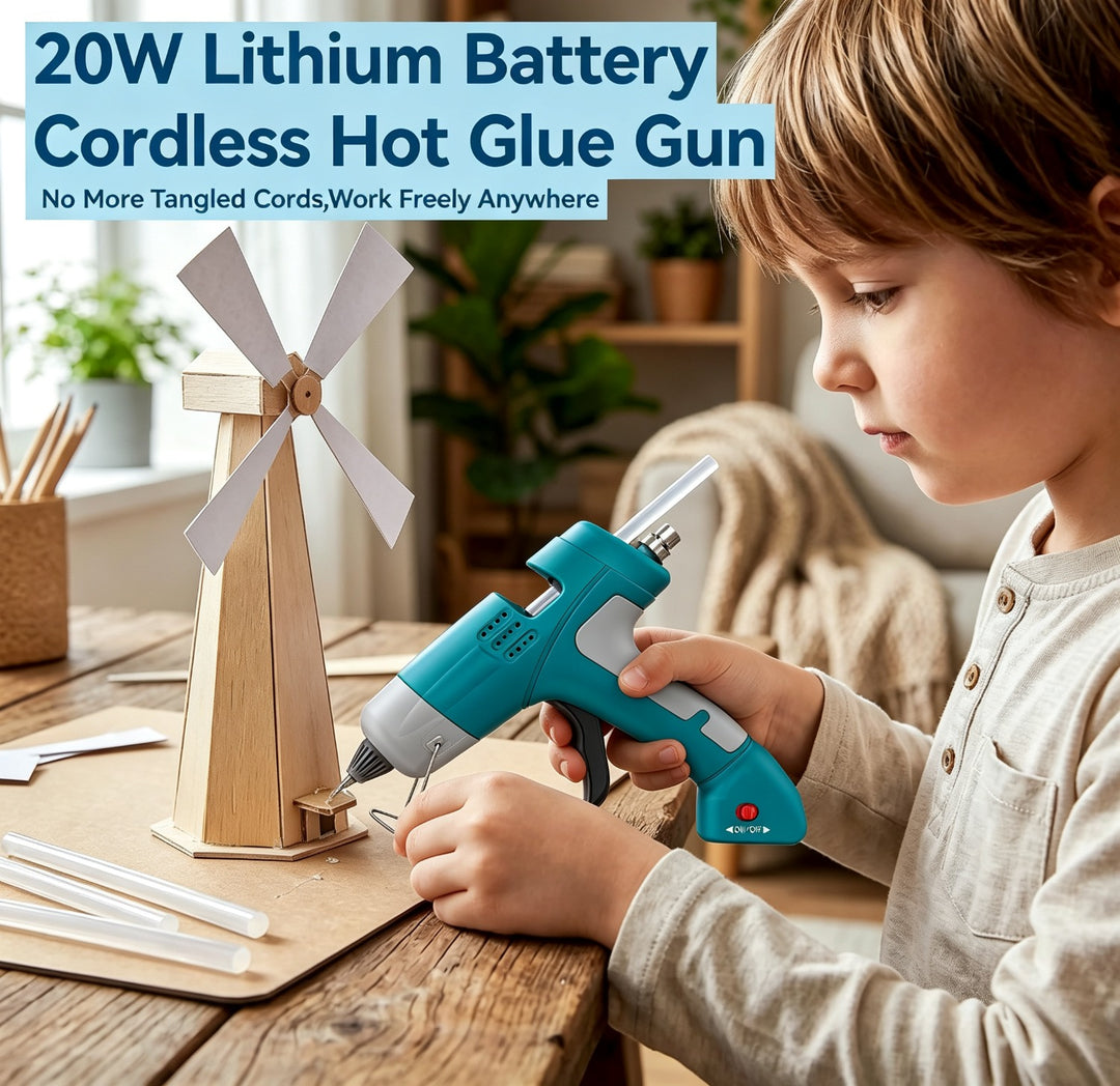Cordless Hot Glue Gun Kit – Rechargeable 2600mAh Battery, Fast Preheat, Includes 30 Glue Sticks for Crafts, DIY &amp; Repairs (MOQ 10 Sets)