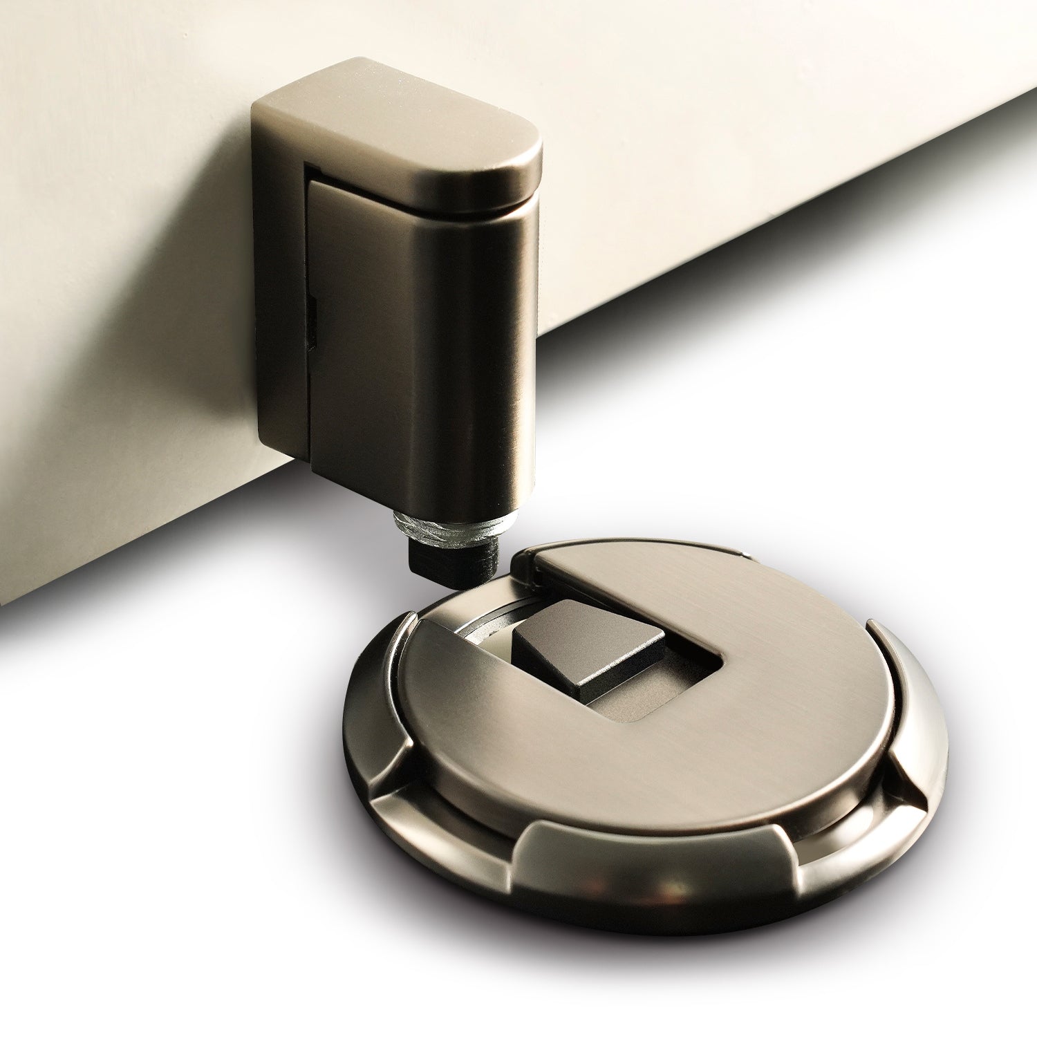 VIGOR mechanical floor door stopper 10 pack wholesale - push-lock door holder brushed silver