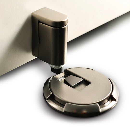 VIGOR mechanical floor door stopper 10 pack wholesale - push-lock door holder brushed silver