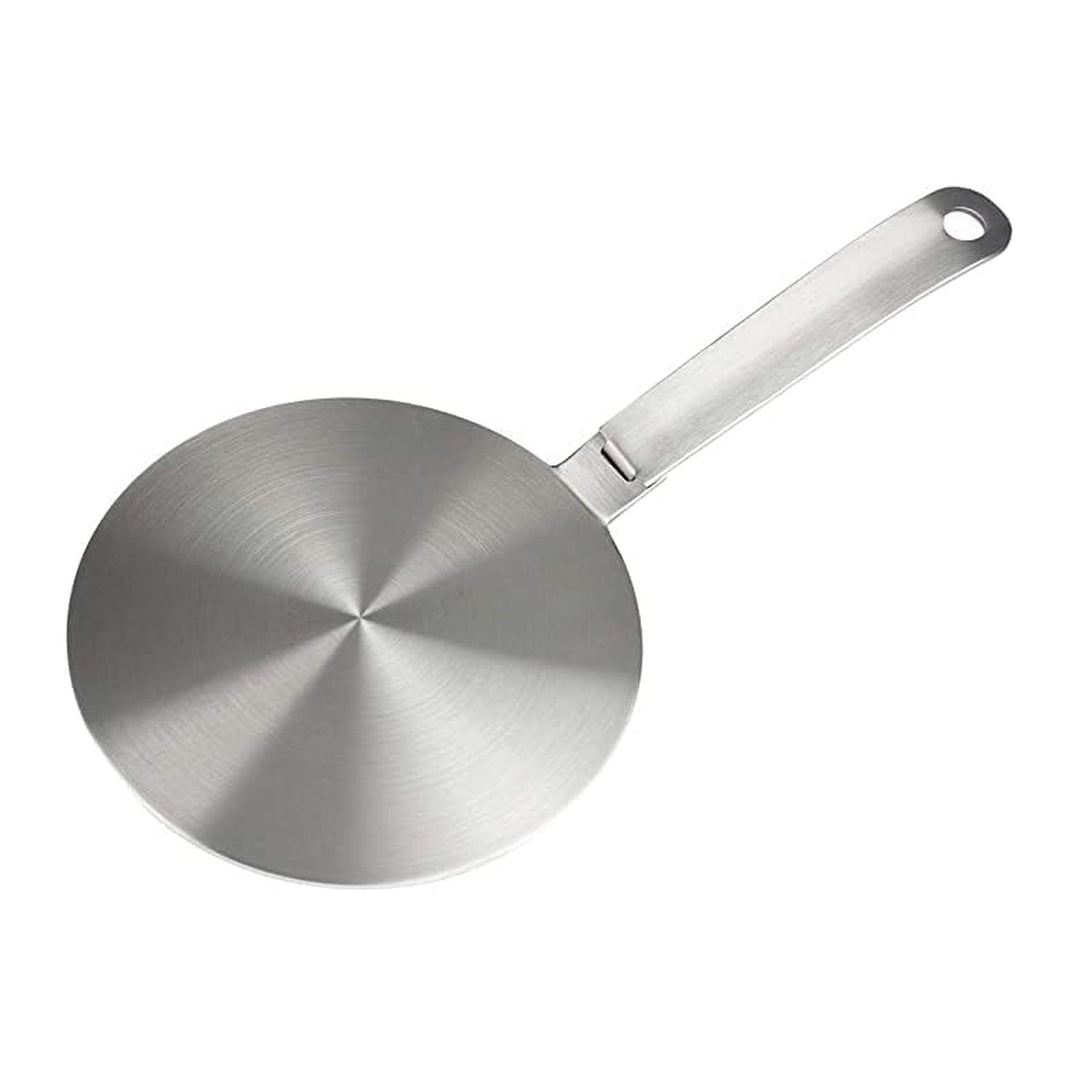 Stainless steel induction heat diffuser plate with removable handle, 5.5 inch