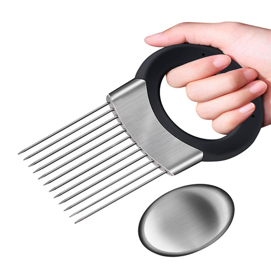 Onion Cutter Vegetable Chopper, Stainless Steel Tomato Potato Slicer, Meat Tenderizer Tool