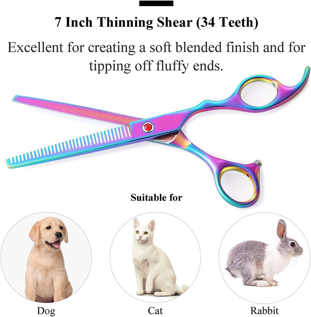 Professional Dog Grooming Scissors Set, 7 Inch Pet Grooming Scissors