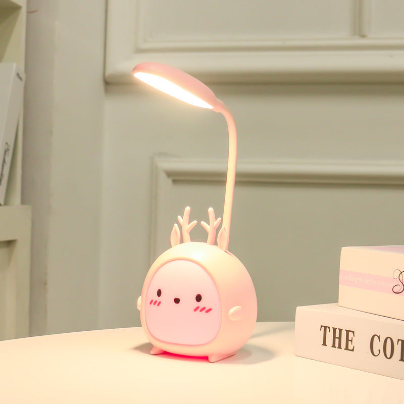 Desk Lamp, Portable LED Desk Lamps with Night Light,Rabbit Foldable USB Rechargeable Reading Light for Children Boys Girls