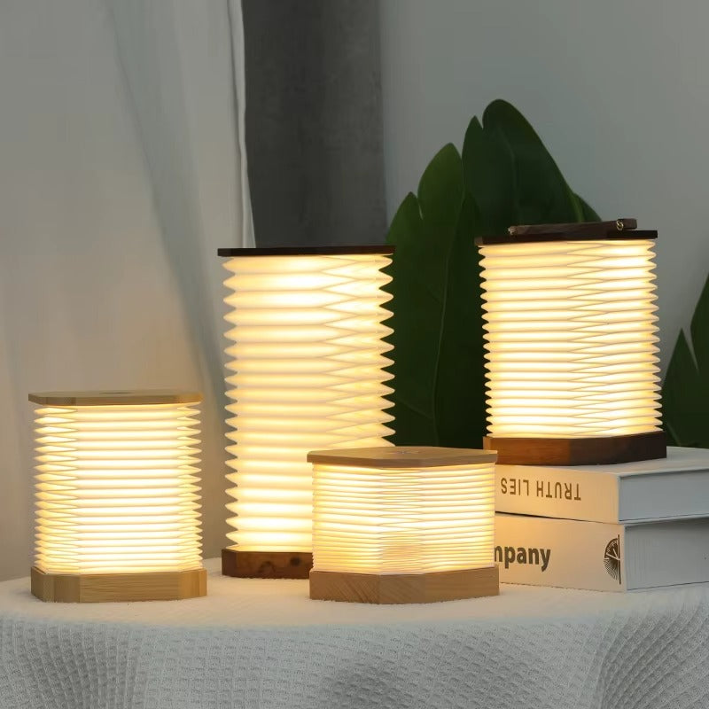 Rotating Rechargeable Folding Paper Vertical organ lamp (MOQ 10 Sets)