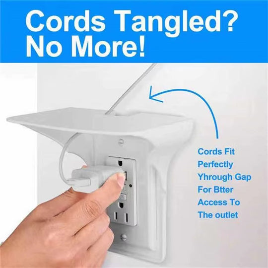 Wall Outlet Shelf Standard Vertical Duplex Outlet with Cable Channel